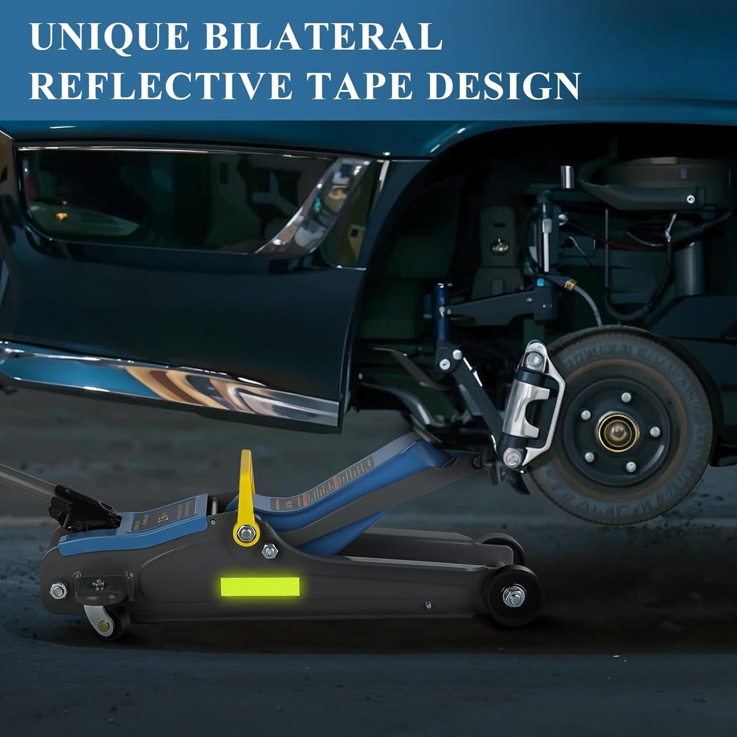 2.5 Ton Low Profile Hydraulic Floor Jack 85–385mm Quick Lift Carbon Steel Blue