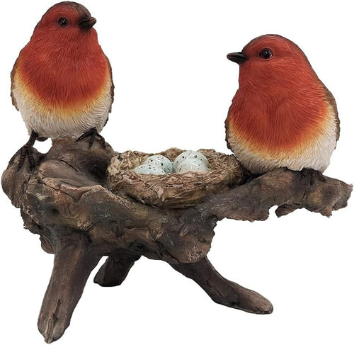 19cm Robin Bird Ornament – Hand-Painted Resin Garden Statue, Frost-Resistant