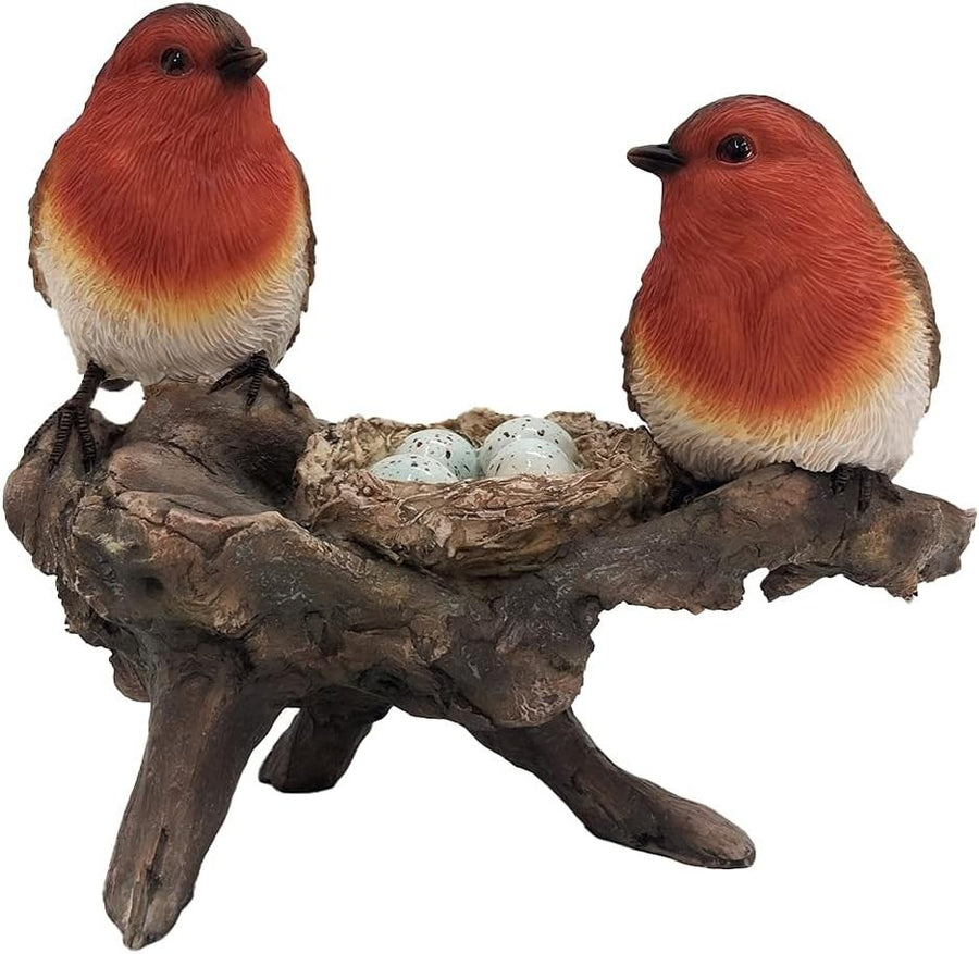 19cm Robin Bird Ornament – Hand-Painted Resin Garden Statue, Frost-Resistant
