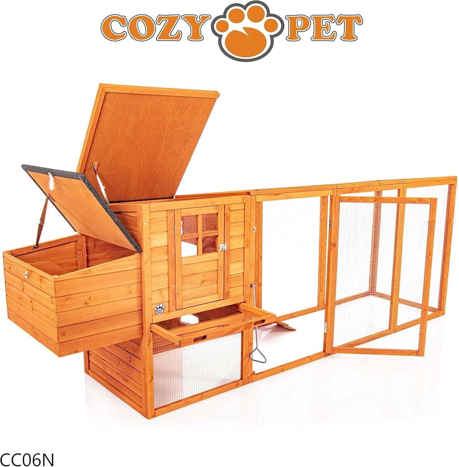 3m Chicken Coop with Extended Run Nest Box 4–6 Birds