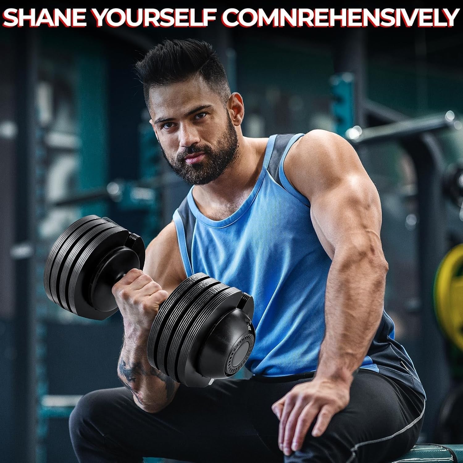 20kg Adjustable Dumbbell Single 5-in-1 Quick Change Non-Slip Home Gym