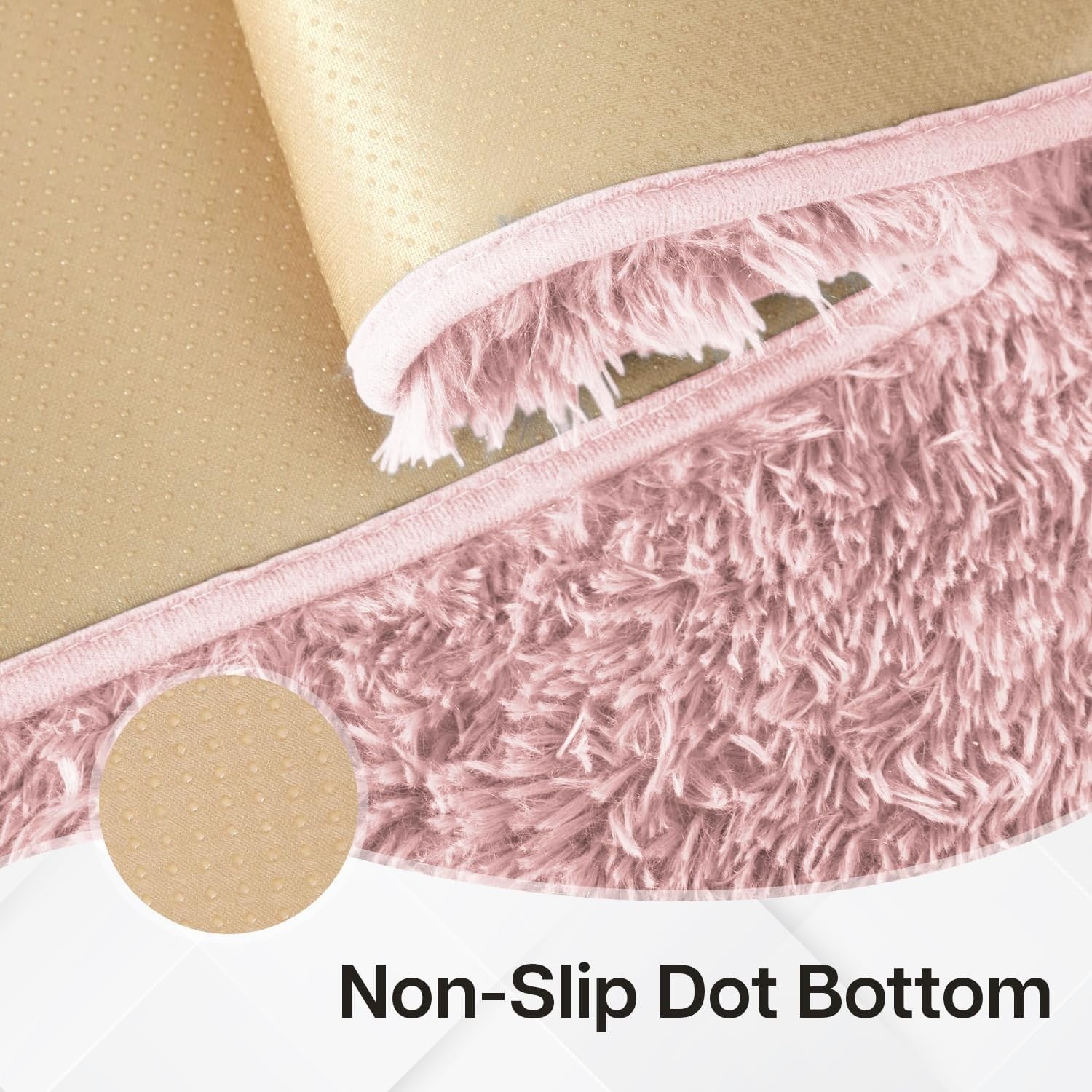 Pink Shaggy Area Rugs Set 2pcs 120x170cm Super Soft Non Slip Bedroom Rugs