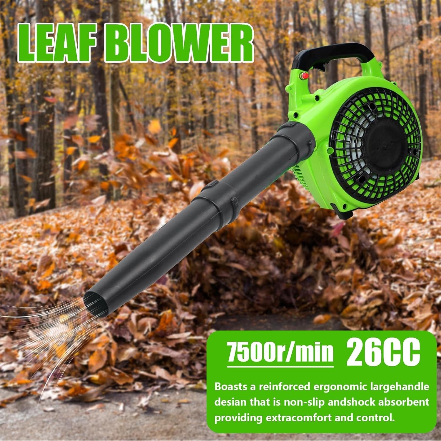 26cc Petrol Leaf Blower High Power Handheld Garden Leaves Snow Debris Cleaner