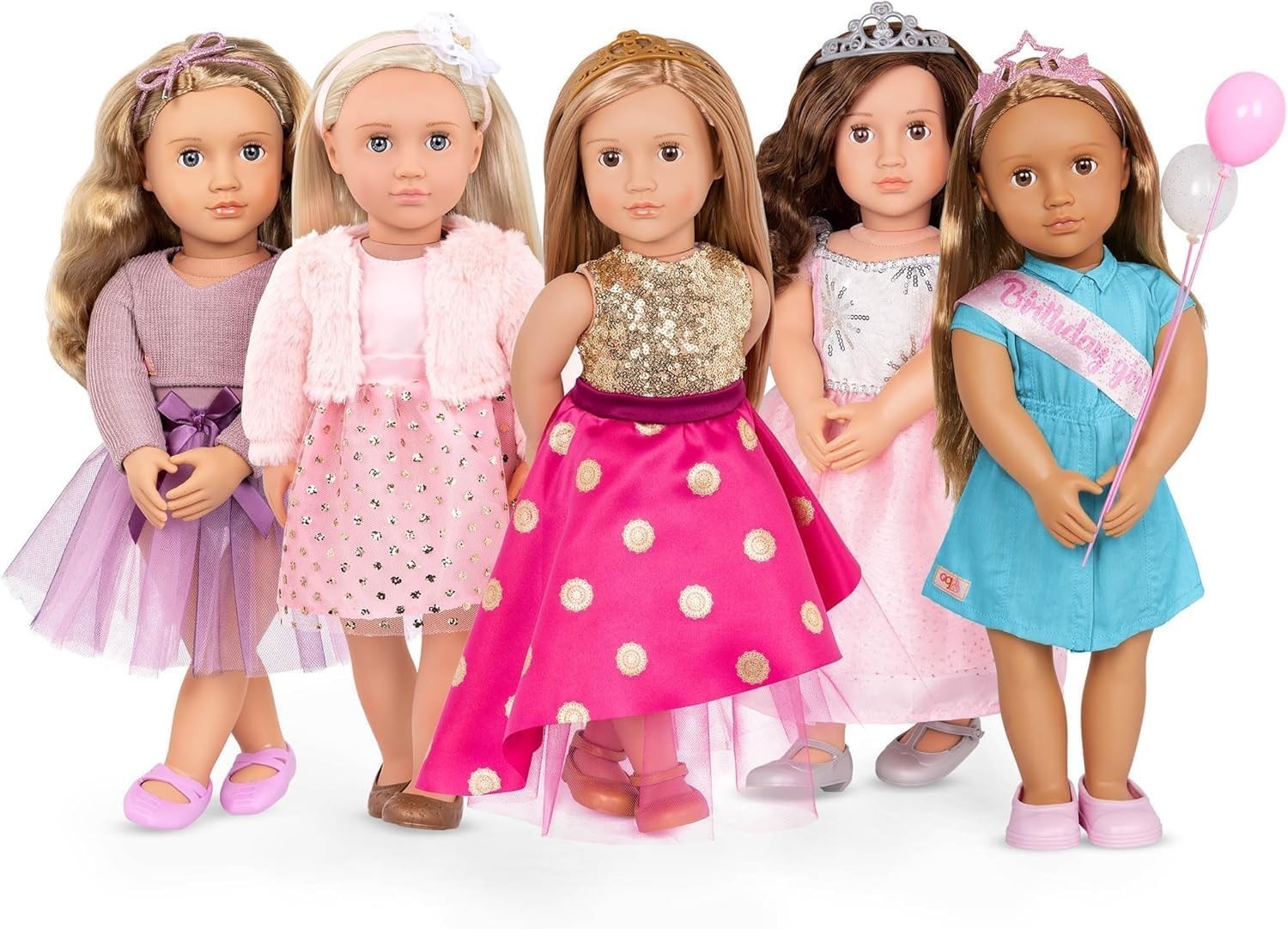 18-Inch Fashion Doll Blonde Hair Brown Eyes Gown Tiara Soft Body