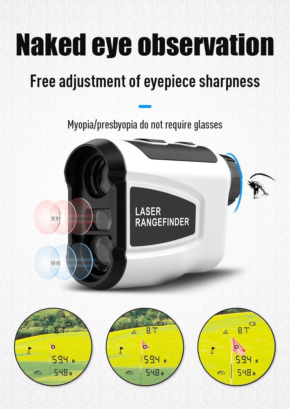 Golf Rangefinder 990 Yards Slope Compensation 6X Precision