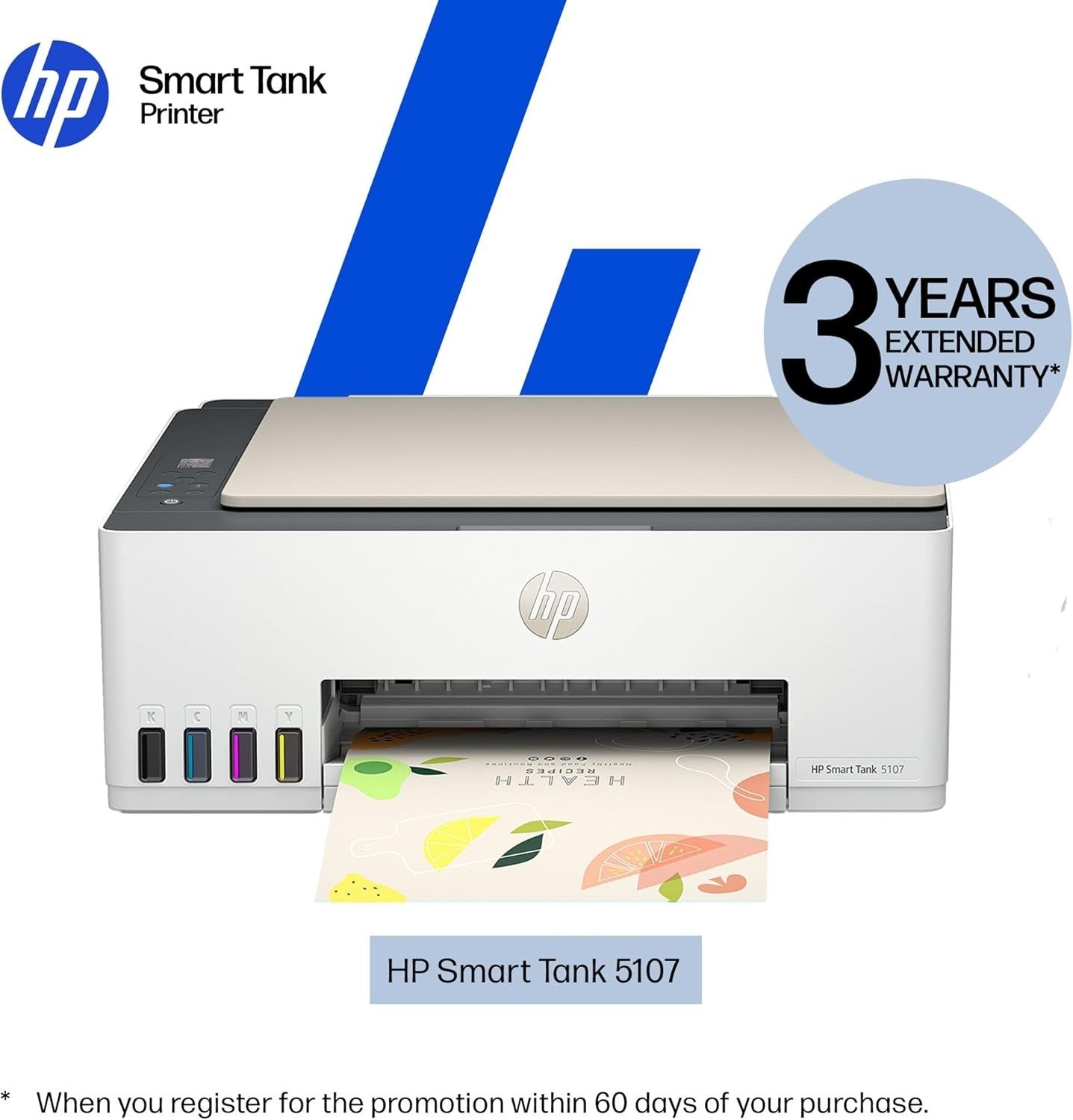 White A4 Colour Inkjet Smart Tank Printer Wireless Refillable 12ppm Compact