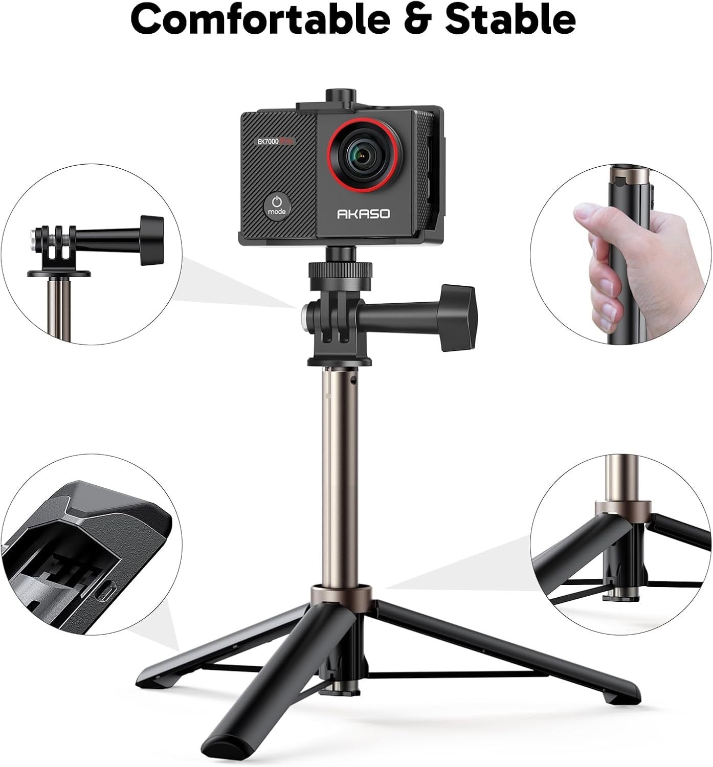 4K Action Camera Waterproof WiFi Touchscreen Sports Cam Tripod