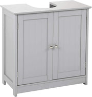 Under Sink Cabinet Grey 60cm – Bathroom Storage Unit with Shelf & Doors