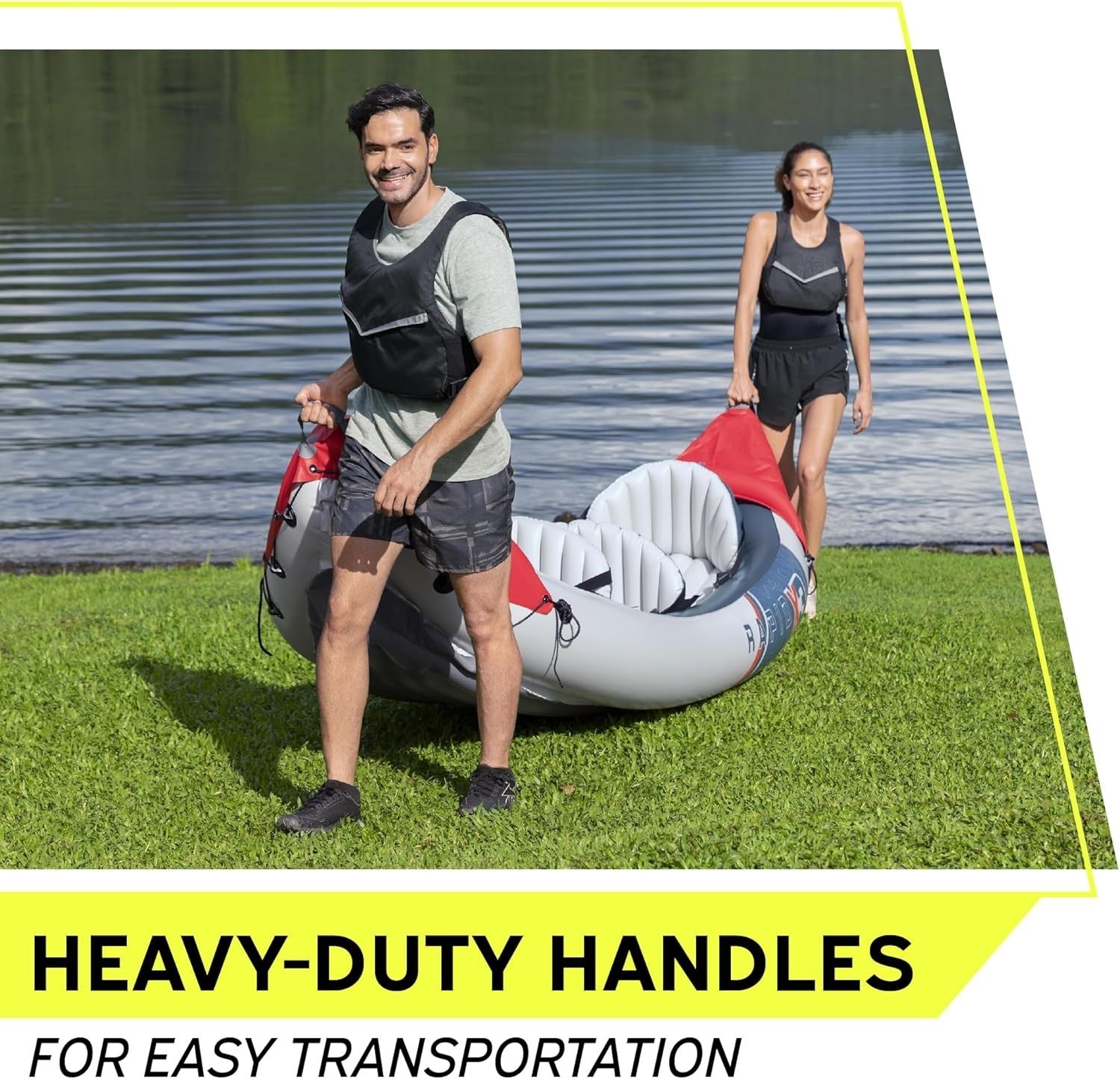 3 Person Inflatable Kayak Set w/ Paddles Pump Seats Carry Bag