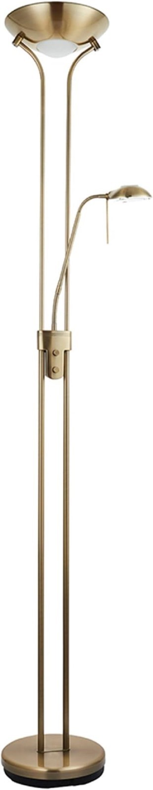 Mother Child Floor Lamp Uplighter Antique Brass Dimmable Reading Light