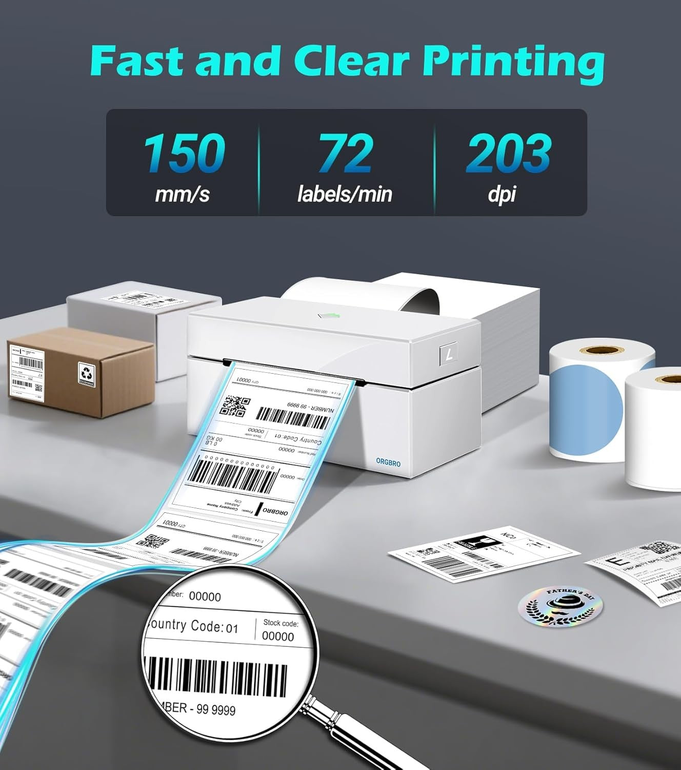 4x6 Bluetooth Thermal Shipping Label Printer White