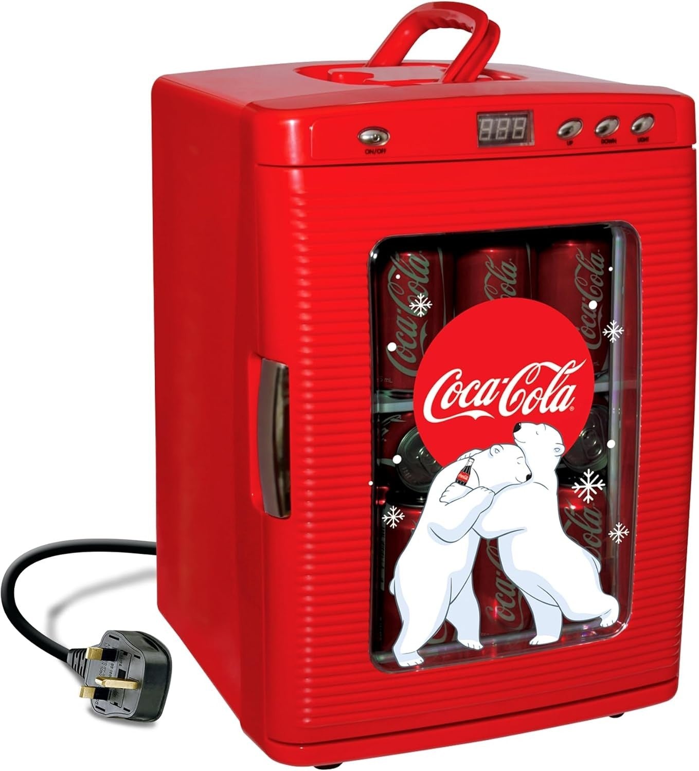 25L Ruby Red Coca Cola Mini Fridge Portable Cooler Tabletop Drinks