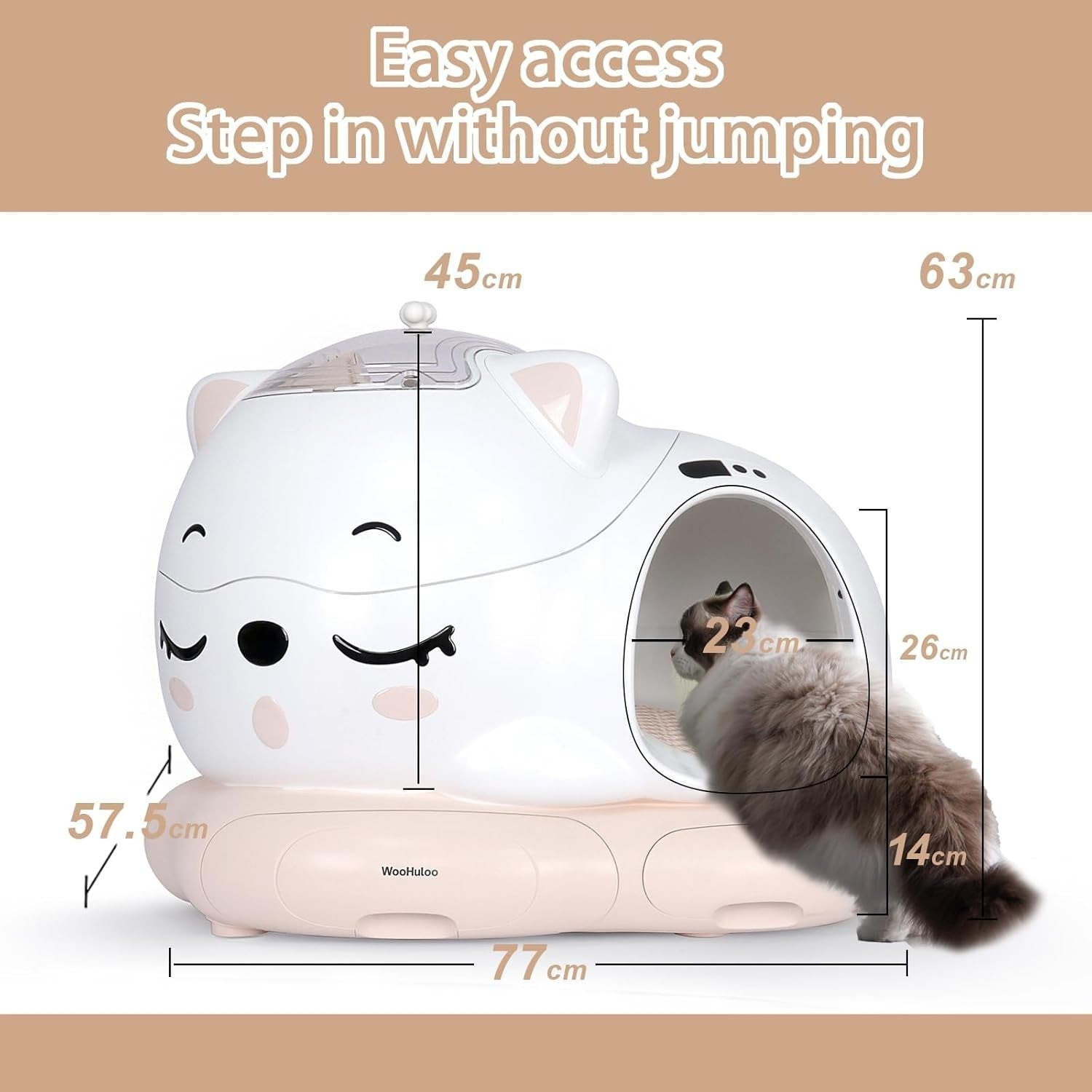 Smart Automatic Cat Litter Box 80L APP Control 24 Sensor Multi Cat