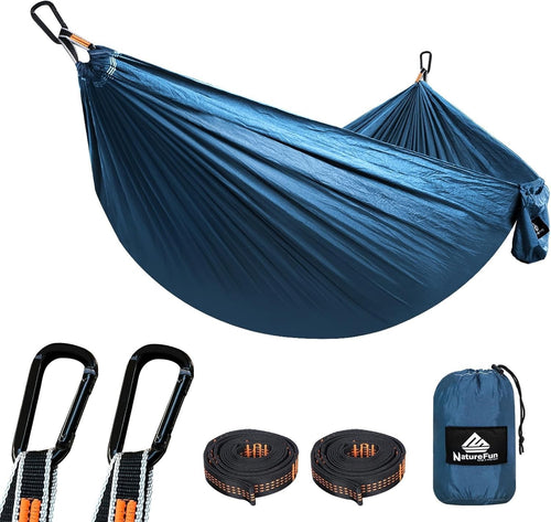 Ultra-Light Travel Camping Hammock, 300kg Load, Quick-Dry Nylon, 2 Carabiners
