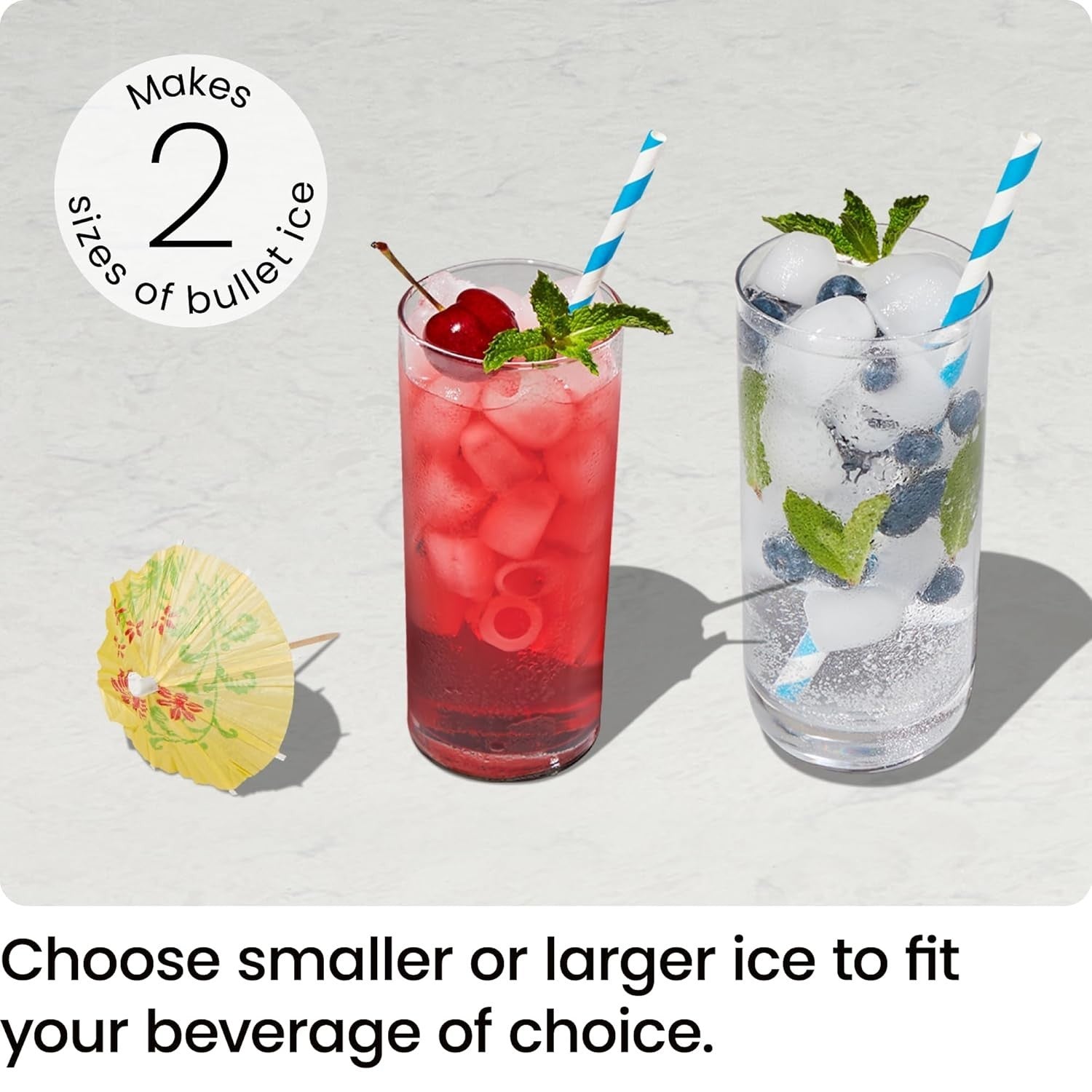 Fast Portable Ice Maker Machine - Dual Size Ice Cubes, Self-Clean, 9 Cubes/7min