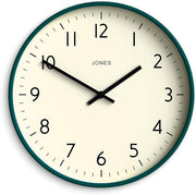 30cm Silent Wall Clock Dark Green | Modern Round Easy-Read Home Office Decor