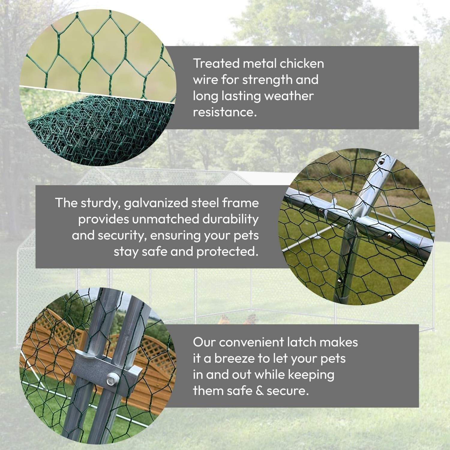 6x3m Walk In Chicken Run Galvanised Metal Coop Pen
