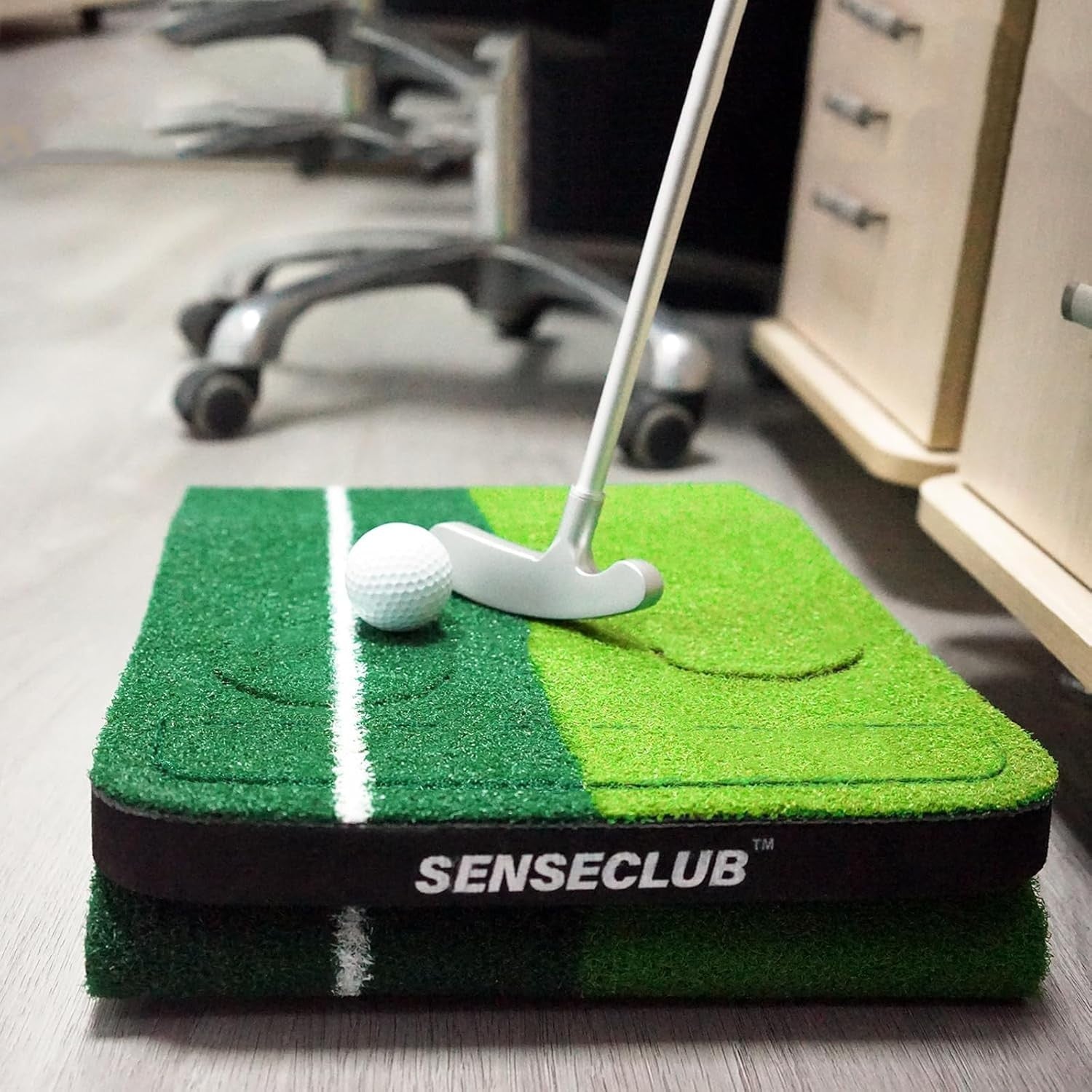 Indoor Golf Putting Green Mat Set Foldable Training Game Home Office