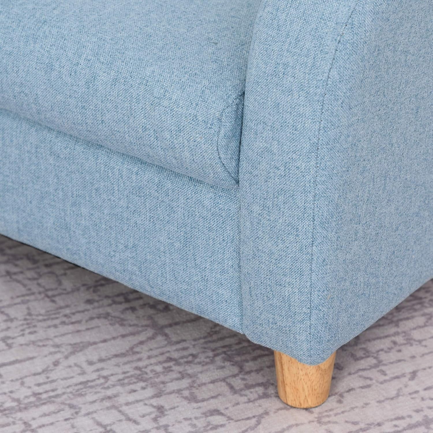 Toddler Armchair Sofa Kids Chair Wooden Frame Blue Seat for Playroom