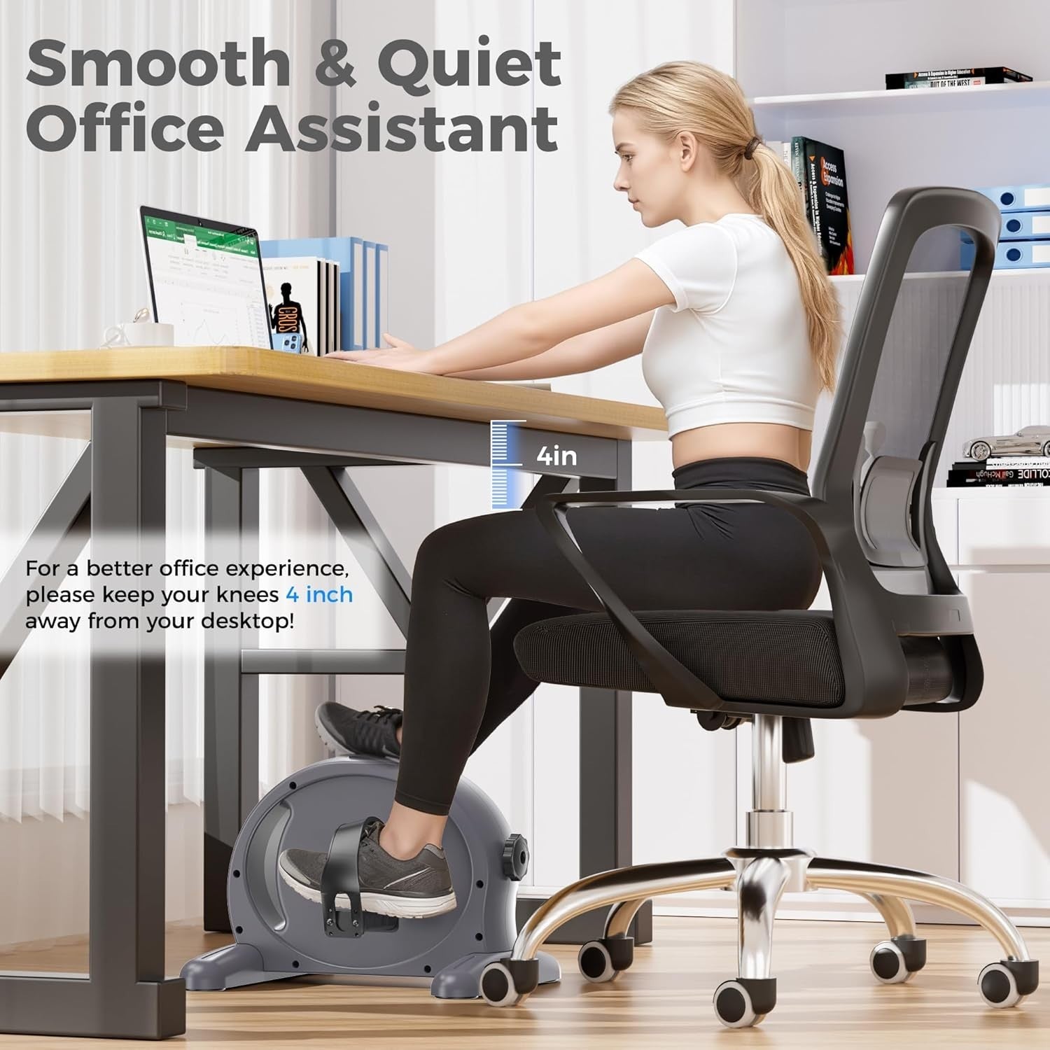 Portable Mini Pedal Exerciser for Arms Legs LCD Rehab Under Desk