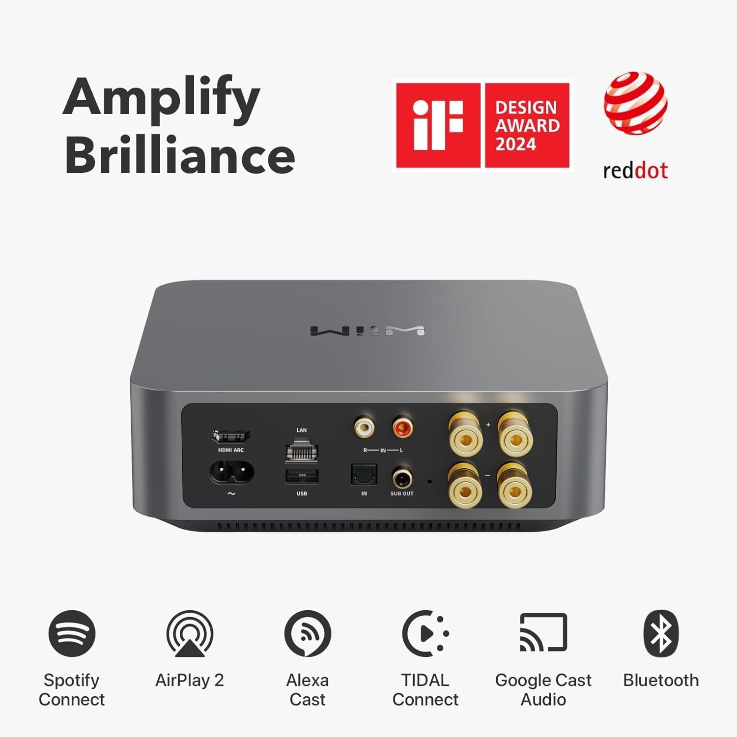Multiroom Streaming Amplifier 120W HDMI AirPlay Alexa