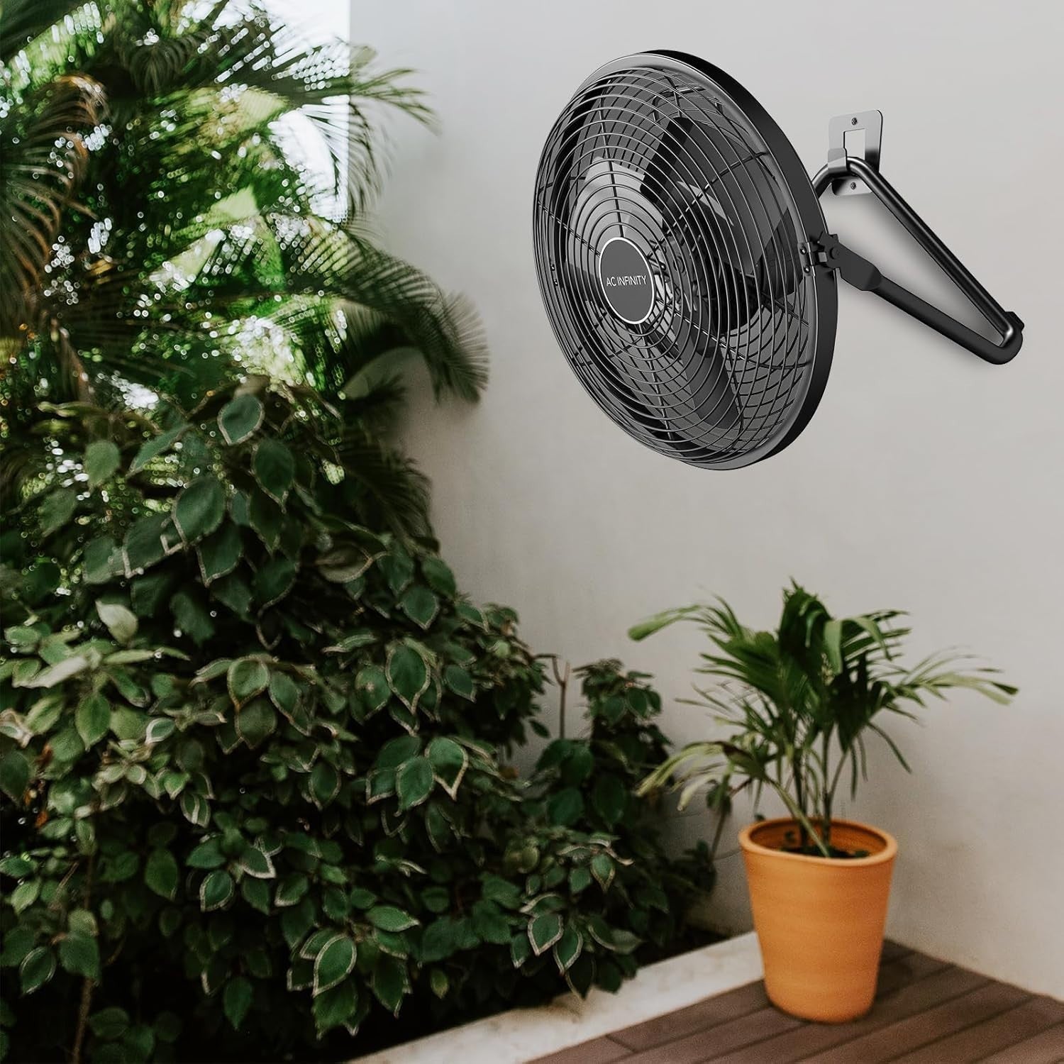 12" Industrial Wall Fan 10-Speed Remote Control Quiet 100W Air Circulation Black
