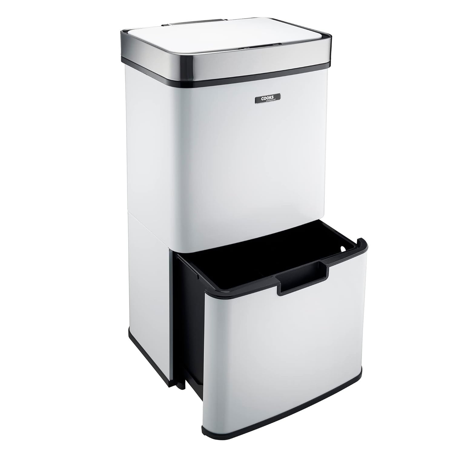 75L Touchless Recycling Bin Sensor Stainless Steel Dual Compartment