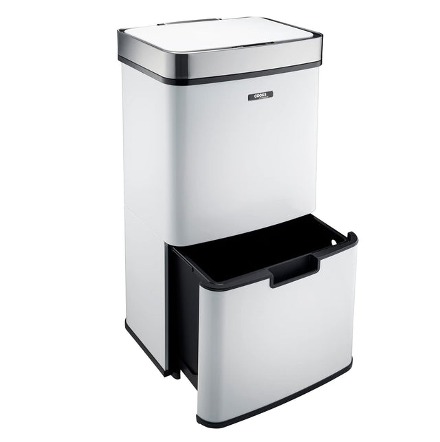 75L Touchless Recycling Bin Sensor Stainless Steel Dual Compartment