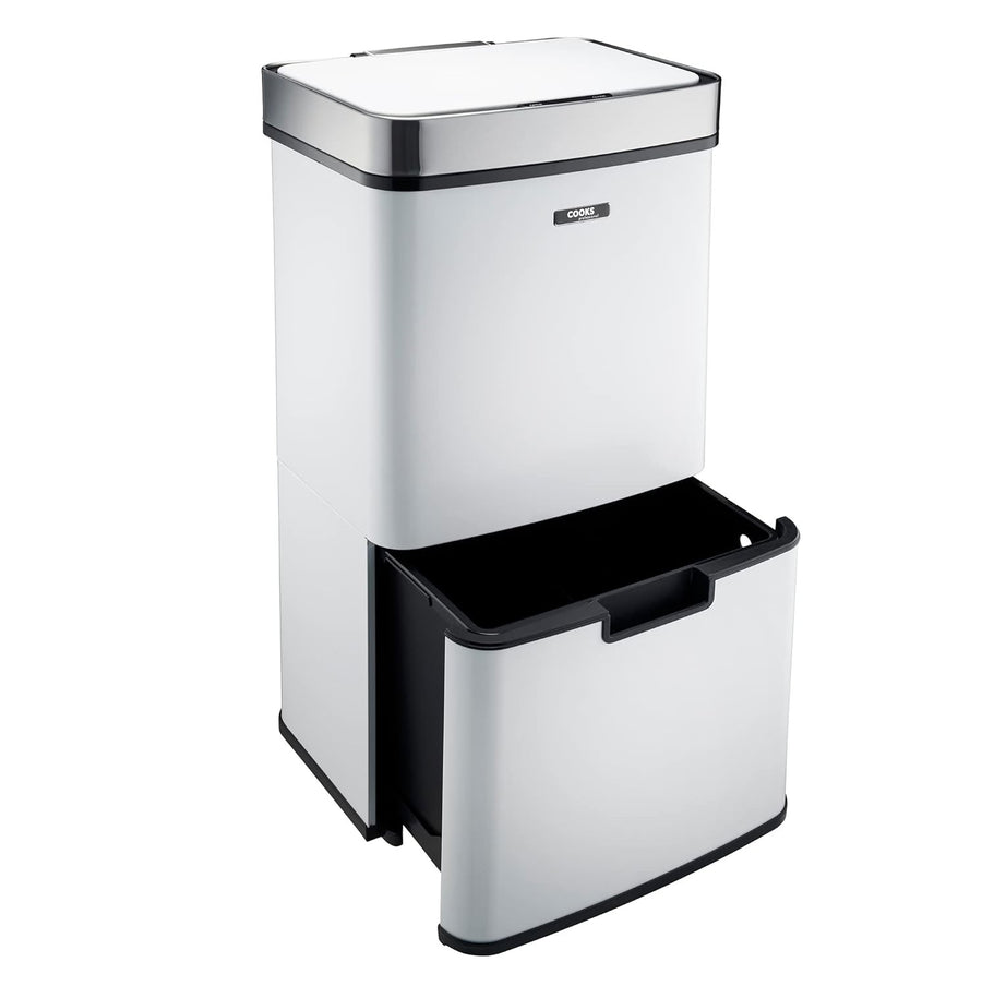 75L Touchless Recycling Bin Sensor Stainless Steel Dual Compartment