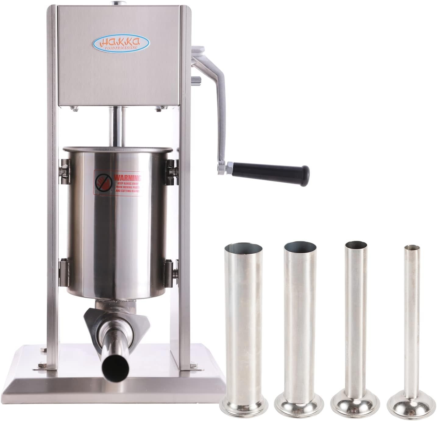 5L Sausage Stuffer Manual Stainless Steel Maker 4 Filling Tubes