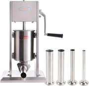 5L Sausage Stuffer Manual Stainless Steel Maker 4 Filling Tubes