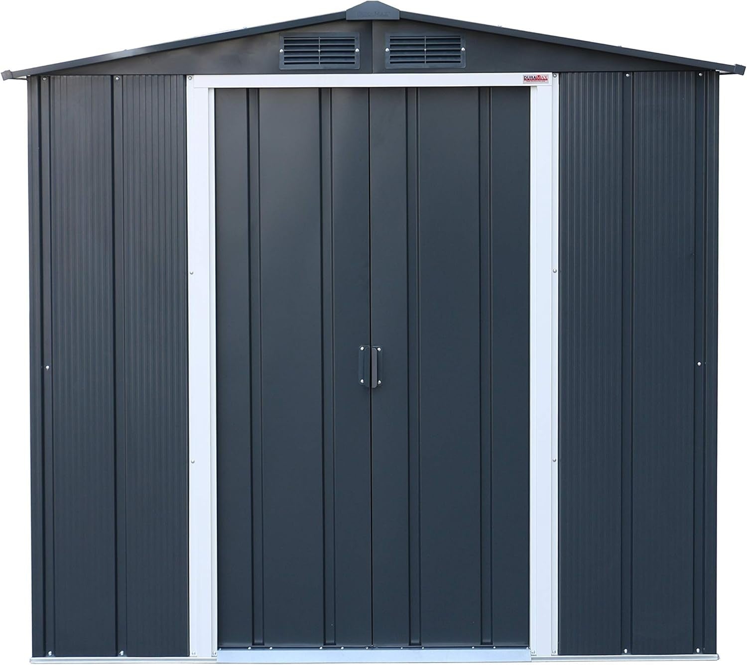 Metal Garden Storage Shed 6x6ft Waterproof Outdoor Tool & Bike Shed Anthracite