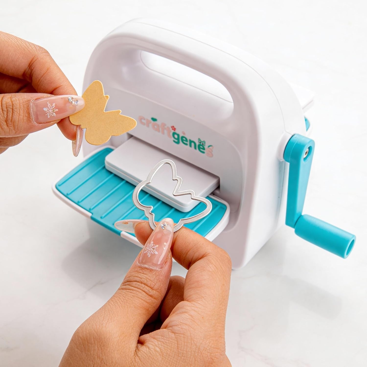 Mini Die Cutting & Embossing Machine Starter Kit 3.5in Craft Cutter Blue