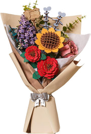 DIY 3D Wooden Flower Bouquet Puzzle Kit – Unique Home Decor Gift Set