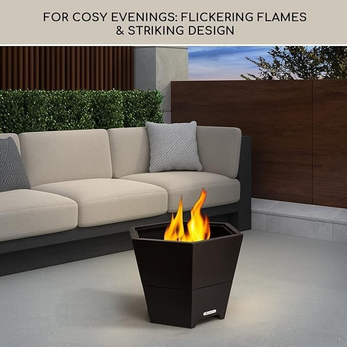 Outdoor Fire Pit Bowl Hexagonal Steel Garden Patio Heater Weatherproof