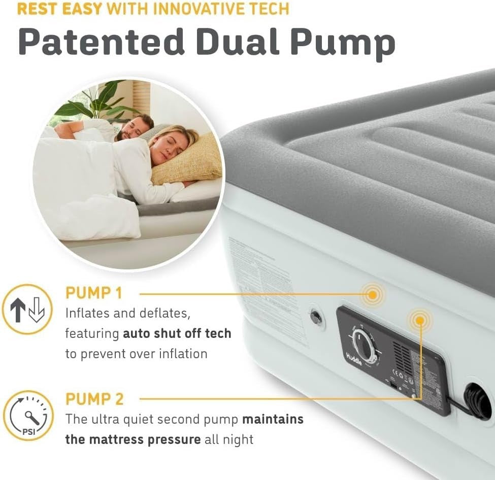 King Size Air Mattress with Built-in Pump | Luxury Inflatable Guest Bed