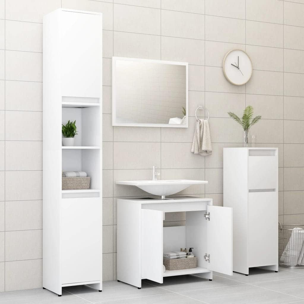 White Under Sink Bathroom Storage Cabinet Cupboard Unit 60x35x61cm