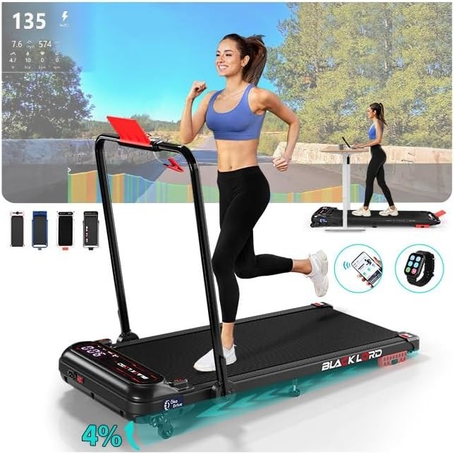 4-in-1 Foldable Walking Treadmill 3HP Incline Home Office Gym Pad