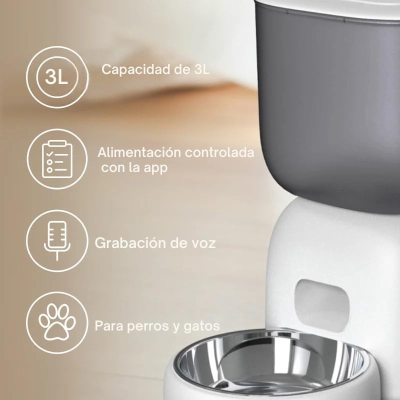 WiFi Smart Pet Feeder 3L Automatic Cat Dog Food Dispenser App Control