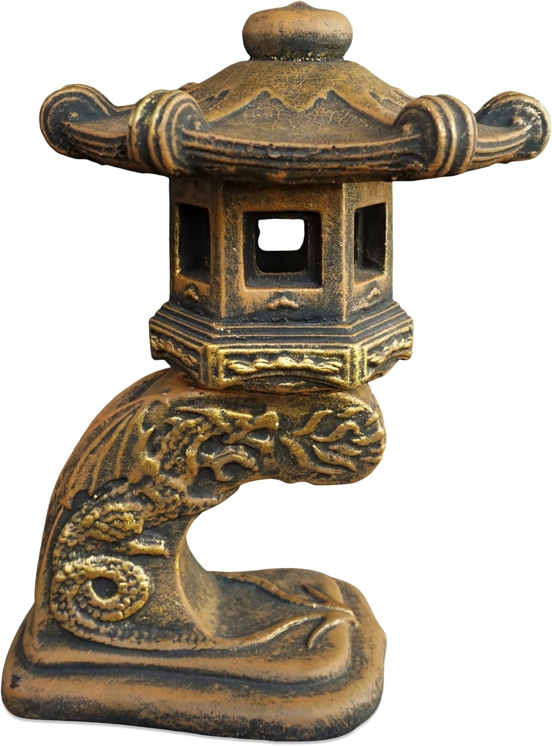 Tendril Japanese Stone Lantern 32 cm – White Frostproof Garden Decor