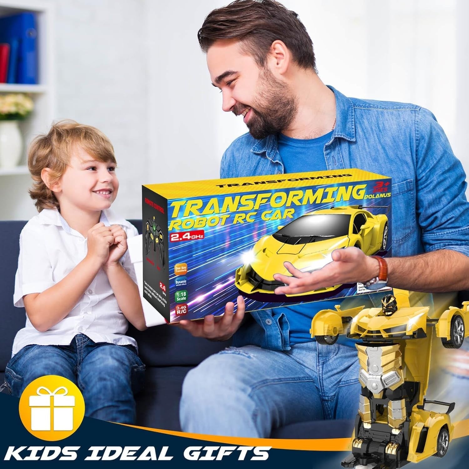 Transforming Robot RC Car 360° Drift Toy – Remote Control Gift for Kids 3–8+