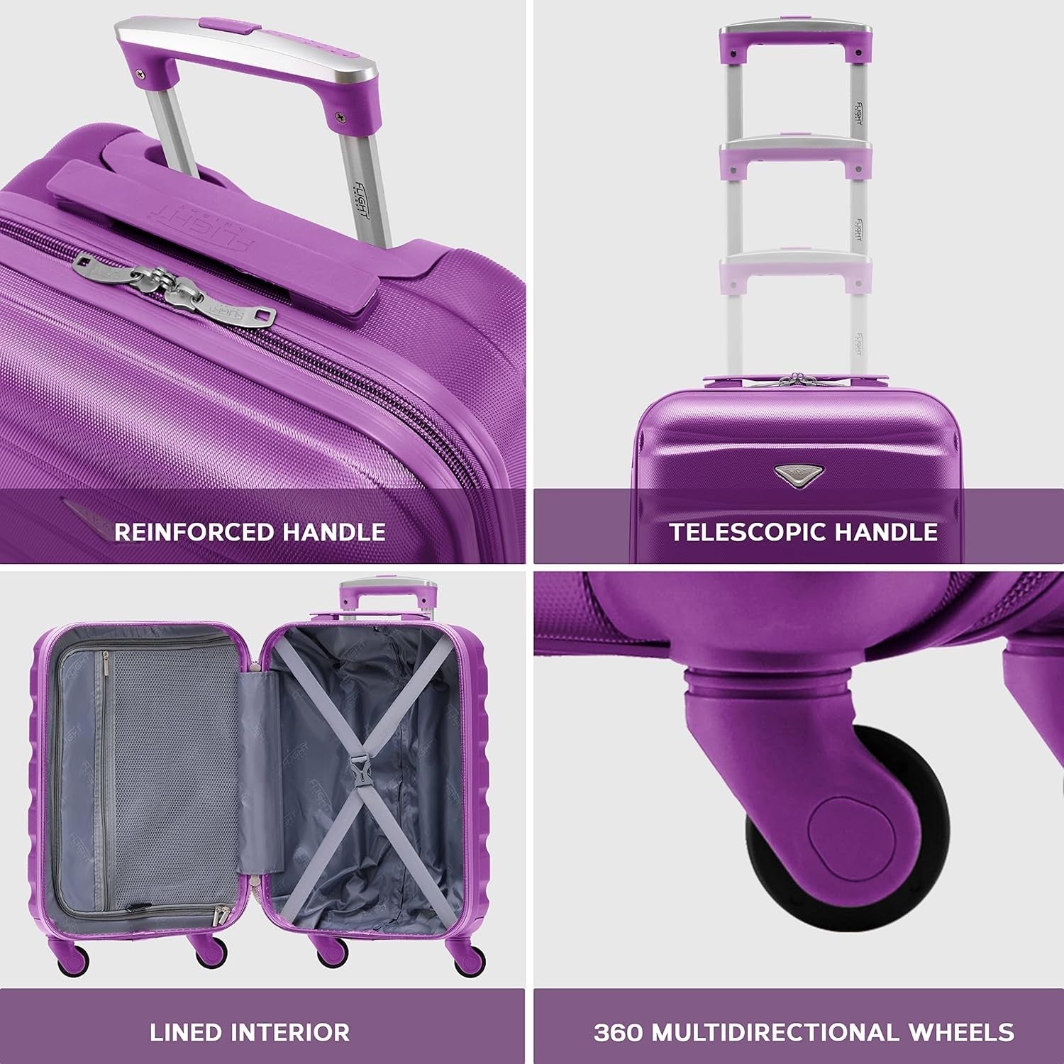 Medium 25” ABS Check-In Suitcase Lightweight 4 Wheel Spinner Lock