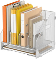 4-Tier Desktop File Organizer with Adjustable Compartments & Letter Tray, White
