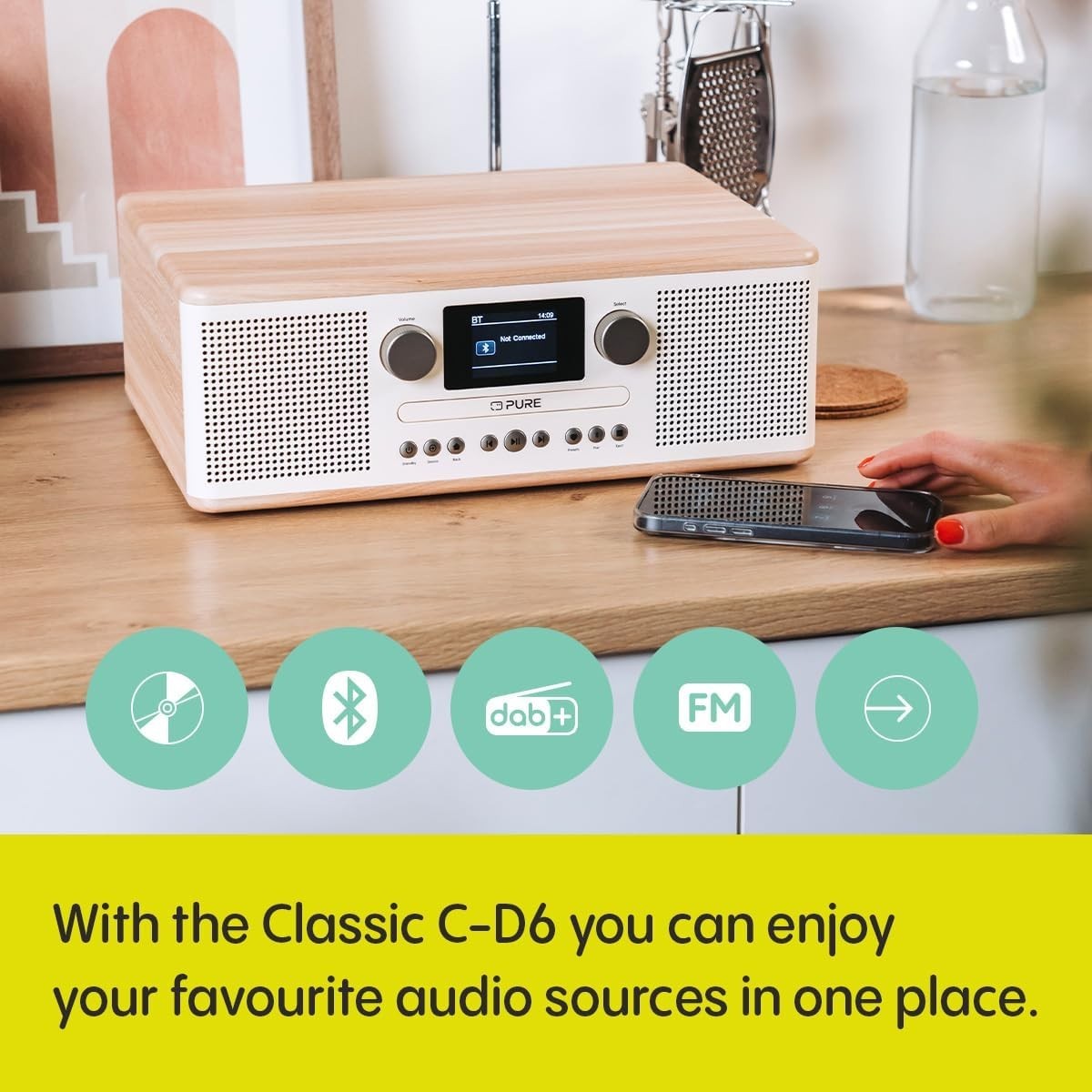 Compact CD DAB+ FM Bluetooth HiFi Stereo System AUX USB Alarm Sleep Timer