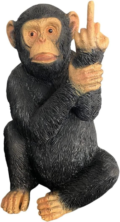 Funny Rude Monkey Ornament 19cm Resin Statue – Humorous Home & Garden Decor Gift