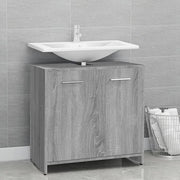 Grey Sonoma Bathroom Sink Cabinet 60x33x60cm Modern Vanity Storage Unit