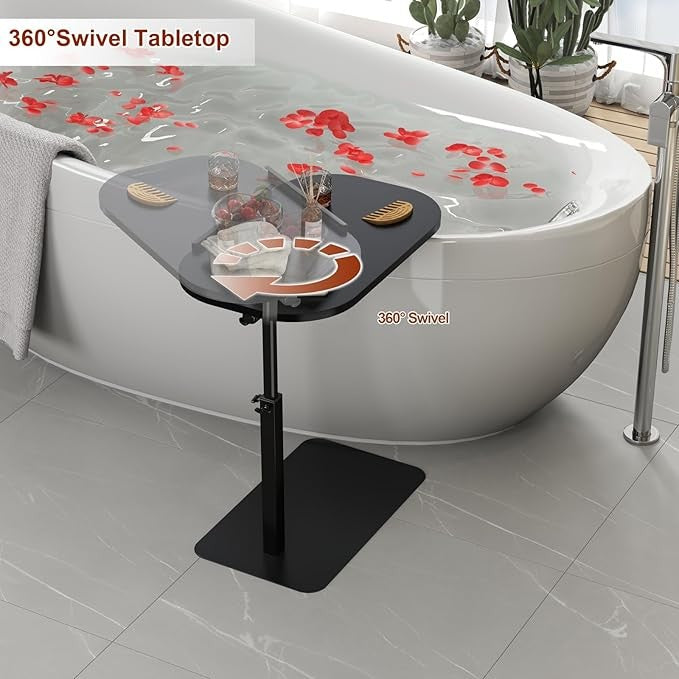 Adjustable C Shaped Laptop Side Table 360 Swivel Slide Under Sofa Bed
