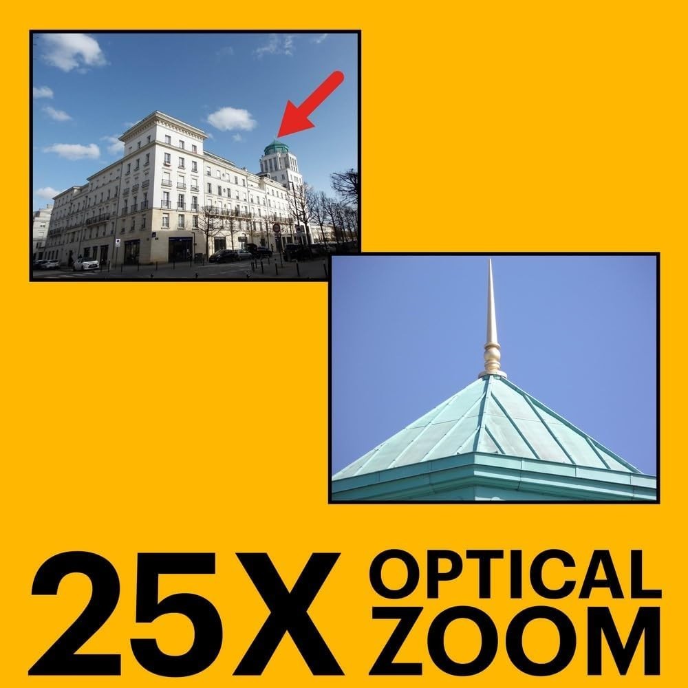 16MP Bridge Camera 25X Optical Zoom HD Video Wide Angle Red Camera