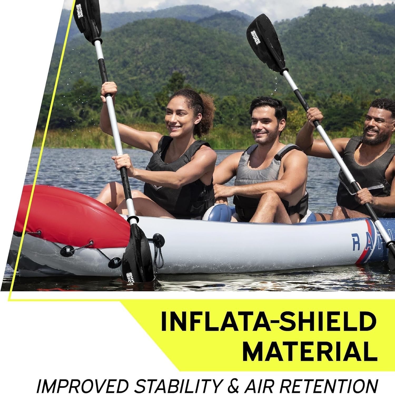 3 Person Inflatable Kayak Set w/ Paddles Pump Seats Carry Bag