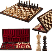 Luxury 60cm Wooden Chess Set | Hand-Carved Sycamore Pieces | Premium Large Board